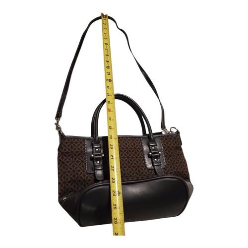 Vintage 90s Y2K RELIC By Fossil Medium Jacquard Leather Purse Bag Handbag BLACK - Bild 22 von 23