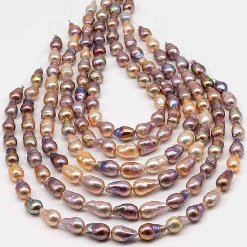 10-12mm Edison Pearl Strand with Amazing High Luster and All Natural Colors, SK - Picture 1 of 15