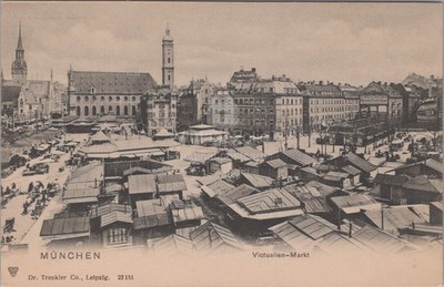 Victualien Markt Viktualienmarkt Stalls München Munich Trenkler 1900s Postcard