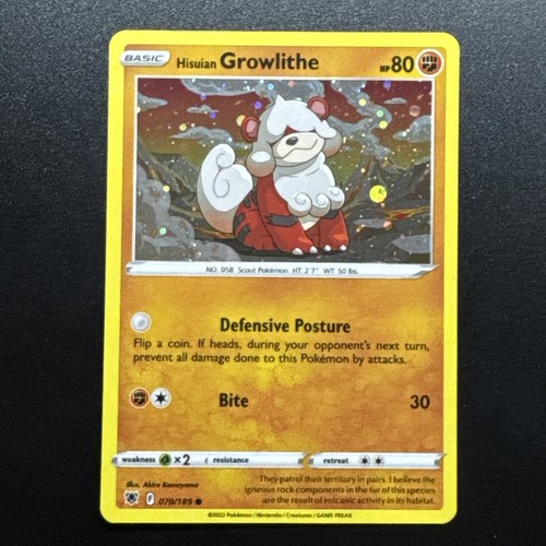 Hisuian Growlithe - 070/189 - Cosmos Holo Promo Pokemon TCG