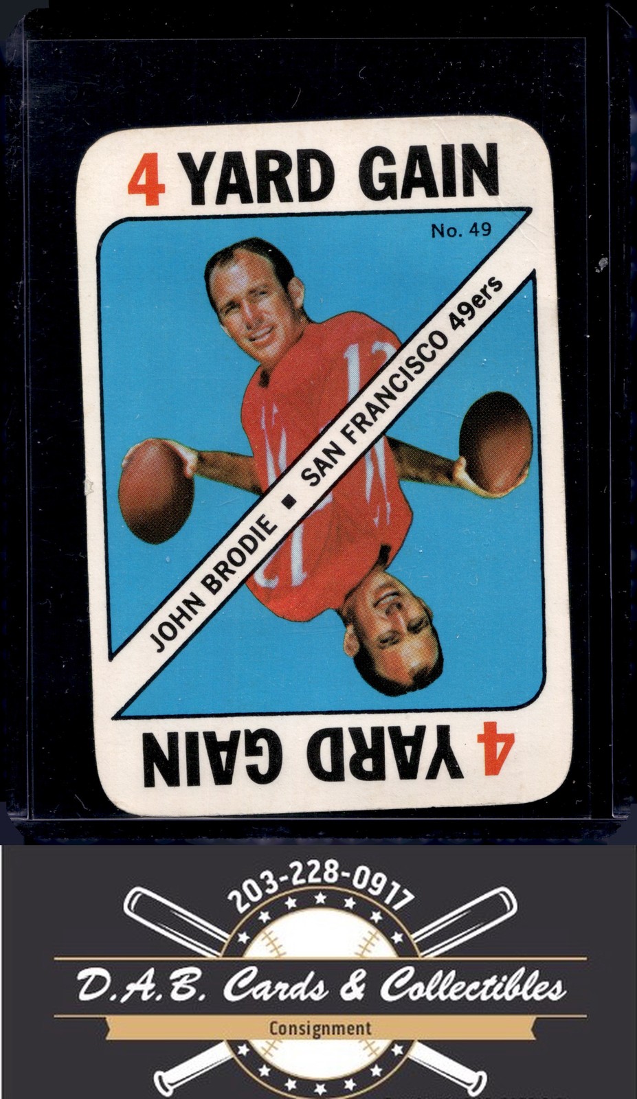 1971 Topps #49 John Brodie Game Inserts San Francisco 49ers VG