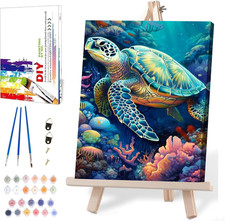 Sea Turtle Paint by Numbers for Adults - Paint by Number with Frame,Diy Paint...