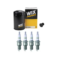Wix Engine Oil Filter & NGK 4 Platinum Spark Plugs kit for Audi 4000 Fox L4 SOHC