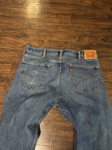 Jeans Levi's 505 para hombre 40x30 azul pierna recta denim lavado medio - Imagen 2 de 7