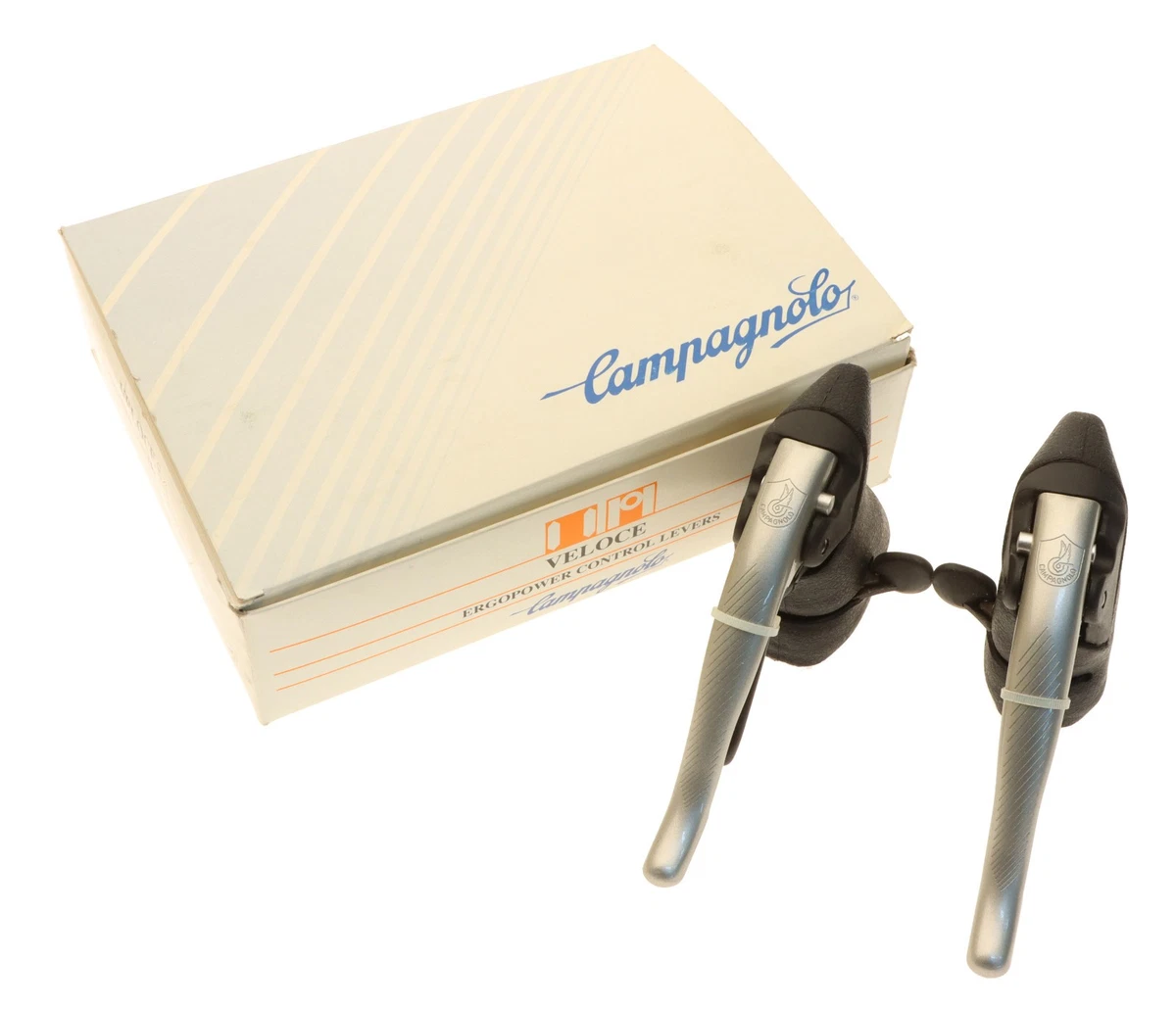 Manettes Campagnolo Veloce - Droite Indexée 8v / Gauche Friction - Argent - Occasion