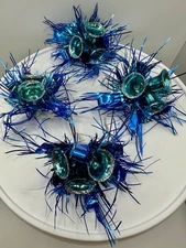 VTG Commodore Bells Tinsel Tie On Christmas Decoration Plastic Retro Set Of 4