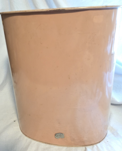 MCM VTG Ransburg Hand Painted Pink Floral Metal Waste Can Trash 12.5" tall Retro - Picture 5 of 10