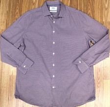 CHARLES TYRWHITT SLIM FIT 100 COTTON SHIRT NAVY, RED  WHITE 17 1/2 X-LARGE, XL