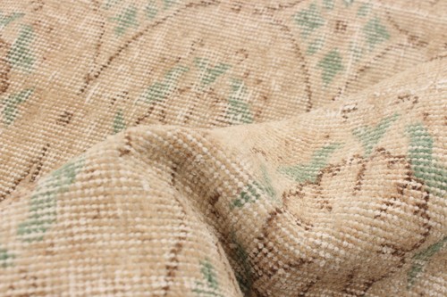 Vintage Light Khaki Traditional 3'6" x 6'4" Oriental Hand-Knotted Wool Area Rug - Picture 7 of 9