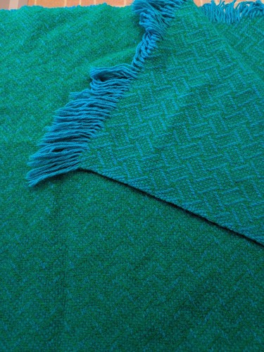 VTG 60s-70s Pendleton 100% Virgin Wool Woven Fringe MCM Throw Blanket 56"x 48" - Picture 3 of 9