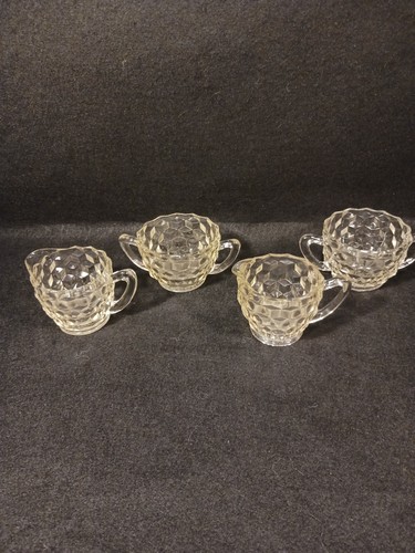 American Fostoria Cubist Clear Glass Open Sugar & Creamer Set 2 Sets AVAILABLE - Picture 8 of 10