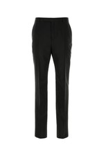 SAINT LAURENT Black Faille Pants New  Authentic