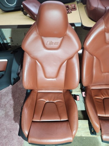 2008-2012 AUDI S5 Complete Seats & INTERIOR MUSTANG BROWN RUST ORANGE CINNAMON  - Picture 7 of 21