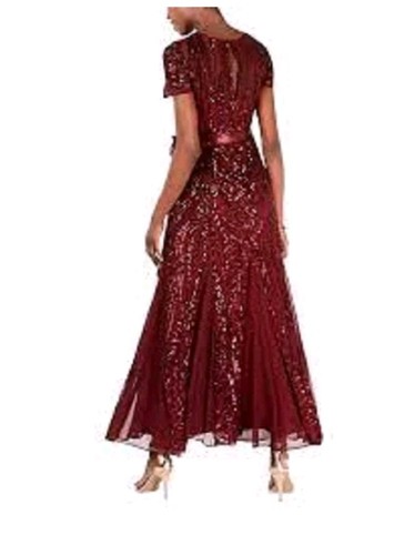 Abito R&M Richards Godet Merlot abito madre della sposa taglia 16 stile # 1875 - Foto 3 di 11