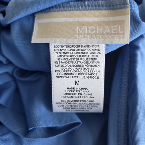 Michael Kors Solids Logo Chain One Shoulder Tankini Oberteil Blau Damen Gr. M - Bild 7 von 9
