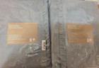 West Elm Two (2) Ruffle Linen Curtains 48x96 NEW Steel Blue Lined