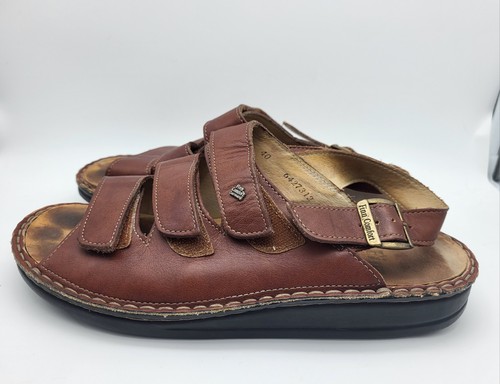 Finn Comfort Sylt Sandals Womens 40 US 9 Brown Leather Triple Strap Slingback - Picture 5 of 12