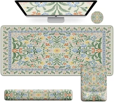 Mouse Pad with Wrist Rest,Large Desk Mat Set,Ergonomic Keyboard Pad with Wrist S