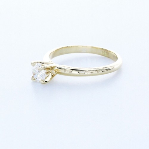 Klassischer Solitärring 0,5 kt zertifizierter natürlicher Diamant G/VS2 Rundschliff 14 K Gold - Bild 3 von 7