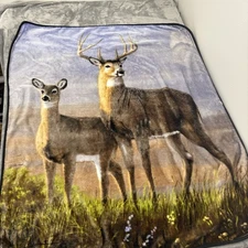 Whitetail Deer Blanket Buck The Northwest Company Fleece Throw 59"x48"