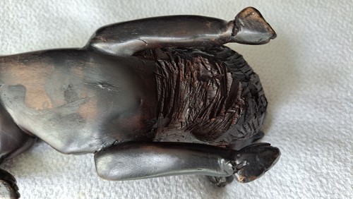 Afrikanischer Löwe geschnitzt Holz Antik Holz Vintage Figur Skulptur Volkskunst - Bild 11 von 16