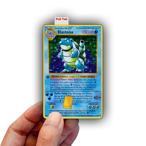 Conjunto base Blastoise revestimiento de tarjeta de crédito - cubierta adhesiva calcomanía de vinilo brillante - Imagen 2 de 5
