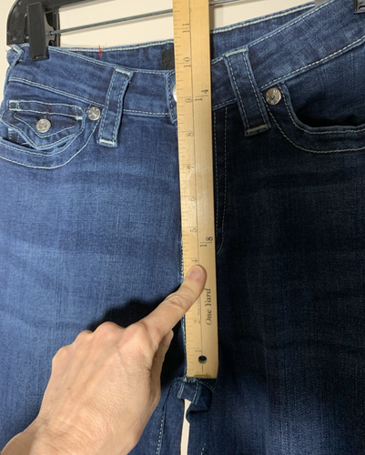 Jeans True Religion donna 29 blu lavaggio scuro vita media patta billa dritta NUOVO - Foto 6 di 15