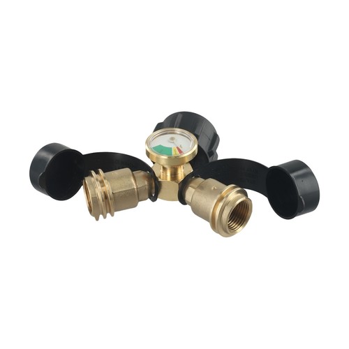 Propan-Verteiler Propantank Y-Splitter-Adapter) Mit Manometer 2Wege LPG-Adapter - Bild 5 von 12