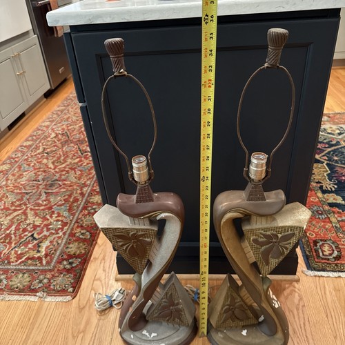 Vintage MCM Chalkware Lamps Retro Lamps Home Decorations, (2 Lamps) Large - Picture 23 of 24