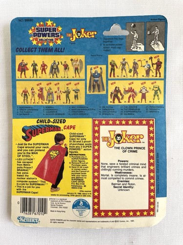 1985 Super Powers The Joker Figure Brand New Punched Kenner REAL NICE NIB - Picture 2 of 7