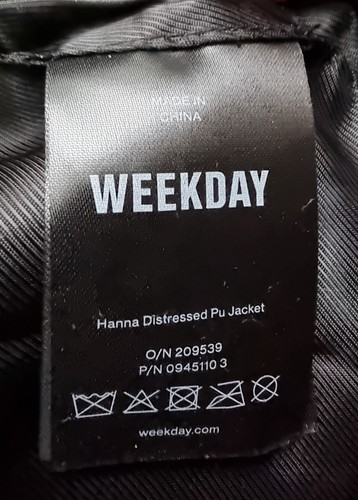 WEEKDAY Kunstlederjacke Hanna Distressed PU Jacket*Schwarz*Gr. 34*Neu - Bild 7 von 10