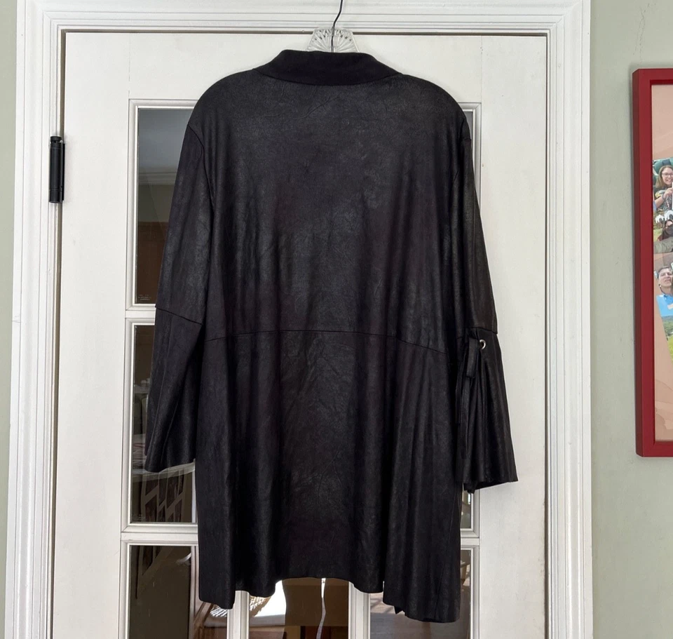 Chaqueta de cuero de gamuza sintética negra XXL de Michael Philips nueva con etiquetas original 178 Foto 4 de 4