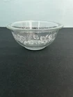 Vintage PYREX Clear Nesting Mixing Bowl 322 Colonial Mist White Daisy