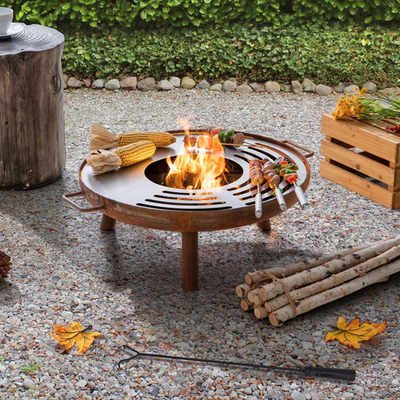 #ad #ad SUNJOY 28 Inch Fire Pit BBQ With Cooking Grill Outdoor Wood BurningMetal $53.60