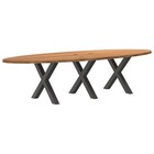 Eettafel 180x90x74 cm ovaal massief eikenhout lichtbruin eetkamertafel vidaXL
