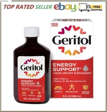 Geritol Liquid Multivitamin and Iron Supplement for Energy Support 12 Fl Oz