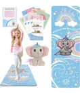 Ellicorn Kids Yoga Mat  100 Beginner Yoga Pose Cards Positive Affirmations Plush