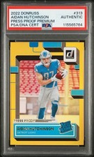 2022 Donruss ON CARD Autograph Aidan Hutchinson Psa #313 Gold Press  Detroit 