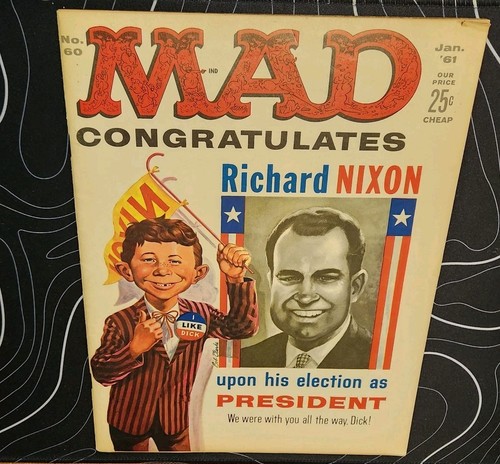 MAD MAGAZINE #60 - ¡1er ESPÍA VS ESPÍA! ¡Cubierta abatible Kennedy/Nixon! Elecciones 1961 60 - Imagen 2 de 5