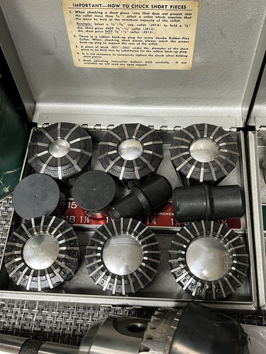 Vintage Jacobs No. 96-05 Rubber-Flex Collet Chuck MT3/Collet Set 1/16” to 1-3/8” - Picture 3 of 15