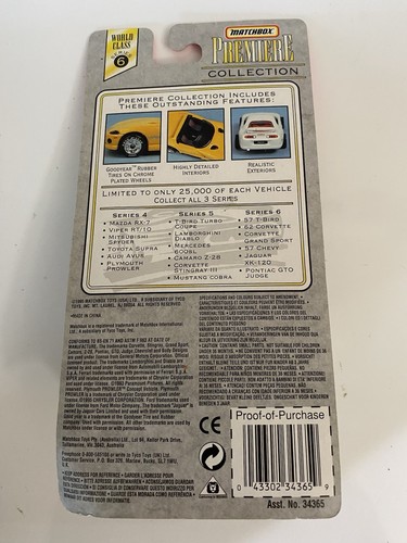 Matchbox 1995 Premiere Collection Series 6 Jaguar XK-120 Red Limited Edition New - Picture 3 of 3