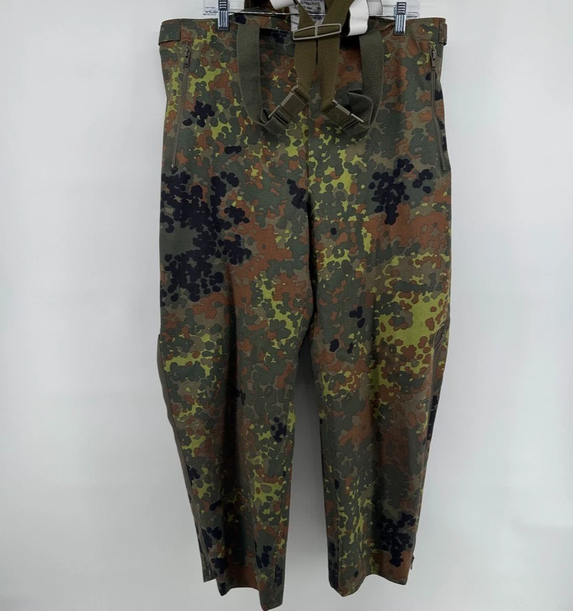 German Flecktarn Camo Pants Large (II 48/50) Rain Military Waterproof Trouser