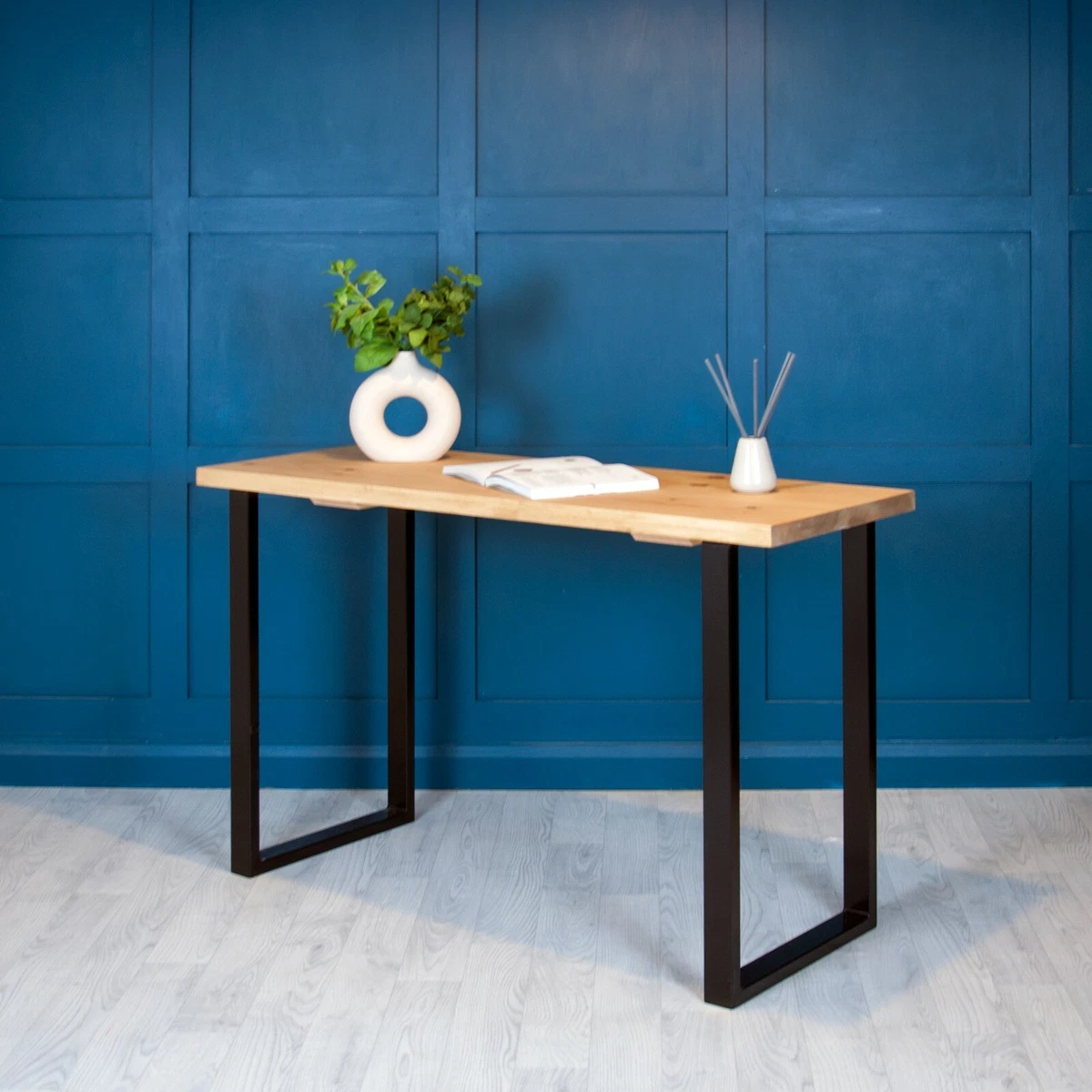 Modern Desk With U Shape Legs Office Small Handcrafted from Solid Wood