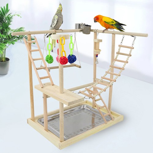 Wood Bird Play Stand Parrot Playstand Cockatiel Playground Perch Gym AU - Picture 6 of 15