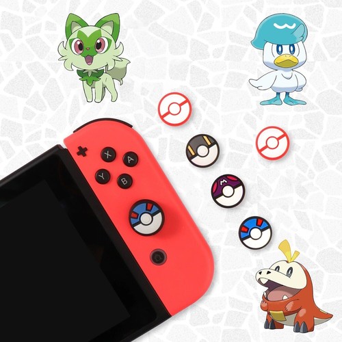 4pc Poke Ball Thumb Grips Thumbsticks Cover for Nintendo Switch/Lite/Oled
