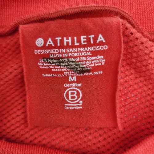 Maglia Athleta donna taglia M arancione running top manica lunga ventilata leggera - Foto 5 di 7