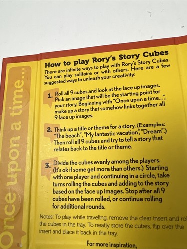 Rory's Story Cubes Game Gamewright Imagination Ages 8+ Complete 9 Game Cubes - Picture 4 of 5
