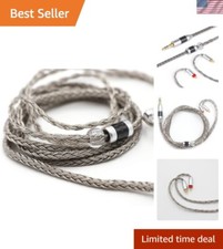 Versatile 2-Pin IEM Cable - Tangle-Free Braided 16 Core for All Earphones