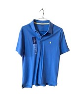 IZOD Advantage Polo Men Sz L Blue 100 Cotton Polo Shirt NEW OLD STOCK M4