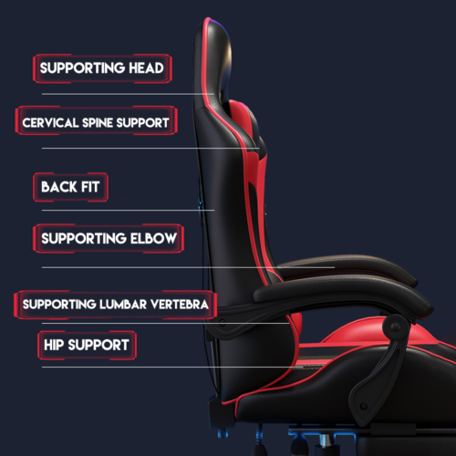 Gaming Chair Computer Office Seating Racing PU Executive Racer Recliner Chair - Picture 4 of 11